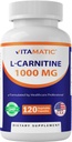 Vitamatic L-Carnitina Fumarate 1000 mg - 120 capsule vegetali (1 bottiglia)