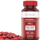 NovaKrill Krill Olio Omega 3 Supplemento – 1000mg Softgels con EPA, DHA, Astaxantina – No Fishy Aftertaste – Facile da ingoiare Antartico Krill Oil – 60 capsule liquide