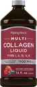 Piping Rock Liquid Collagen 16 fl oz | 1100mg | Fruit Flavor | Multi Collagen Peptides | con vitamina C | Non OGM, Gluten Free Supplement