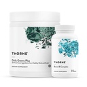 THORNE - Energy Bundle - Daily Greens Plus & Basic B Complex - promuove energia cellulare e resistenza fisica - 30 Serve
