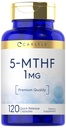 Carlyle 5-MTHF L Methylfolate 1mg | 120 capsule | Non OGM & Gluten Supplemento gratuito | Qualità Premium