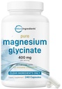 Micro Ingredienti Magnesio Glycinate 400mg Per Serving, 240 Capsule | Forma Elementale Potente, 100% Chelata, Alta Assorbimento | Muscolo sano, Bones, & Mood Support Supplemento | Non OGM