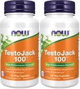 NOW Supplements, TestoJackTM 100 con LJ100®, un Potent standardized Extract of Tongkat Ali (Eurycoma longifolia), Tribulus e ZMA®, 60 Veg Capsules (Pack of 2)