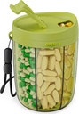 PULIV Large Pill Bottiglia Organizer, Supplemento per il supporto di 6 diverse vitamine, Pill Box Case con Anti-Mixing &amp; Design di apertura ampia, Facile da recuperare Meds e 20 Pcs Stick-on Etichette, Verde