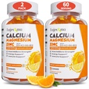 Calcium Magnesio Zinc Gummies per Adulto: Citrato di calcio 1200mg con vitamina D3 K3 - Integratore naturale di assorbimento ad alto contenuto di zucchero organico per bambini da uomo (120Count)