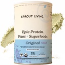 Sprout Living Plant Based Protein & Superfoods Powder, Originale, Non aromaed | Polvere di proteine organiche, Vegan, Non Dairy, Non OGM, Gluten Free, Sugar Free, Perfect Keto Drink Mix (2 lb)