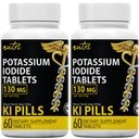 Fusioni naturali Potassium Iodide compresse 130 mg (Pack of 2) - (120 compresse) EXP 10/2032 - Ki Pills - Yoduro de potasio
