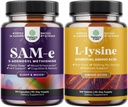 Bundle of Pure SAM E Supplemento 150mg - Nootropic Same 150mg Per Serve per Memoria & Brain Support e L Lysine 1000mg Free Form - Integratore L-Lysine per la salute degli occhi