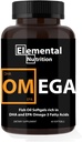 Omega-3 da Fish Oils – 60 Softgels Valore Bottiglia di Eicosapentaenoic (EPA) e acido docohexaenoico (DHA) in una griglia nera