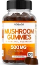 Mushroom Gummies 2500mg 10 in 1 Blend (120 Gummies con Lions Mane, Cordyceps, Reishi & More Functional Mushrooms) Focus & Brain Mushroom Supplement - Vegan & Third Party Tested - USA Made