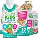 Orgain Organic Kids Nutritional Protein Shake, Fruity Cereal - Kids Snacks with 8g Dairy Protein, 22 Vitamine & Minerali, Frutta & Verdura, Gluten Free, Soy Free, Non-GMO, 8.25 Fl Oz (Pack of 12)