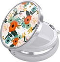 Nipichsha Pill Box, Piccolo Caso Pillola per il Purse & Pocket, Cuto Organizzatore di Medicina di viaggio, Portatile contenitore di medicina per tenere vitamine, Medicina, Olio di pesce e integratori, Fiori bianchi