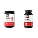 Force Factor Creatine Powder 60 Servings and Vitamin B Complex 60 Capsule Bundle per guadagno del muscolo, resistenza, energia e recupero più veloce