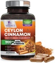 Integratore di cannella di Ceylon organico 1800mg - Pillole di polvere di cannella di Ceylon organico certificate - Supporto di energia e cuore per le donne e gli uomini, in bottiglia negli Stati Uniti, antiossidante, senza glutine, non OGM - 180 capsule