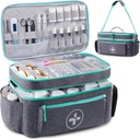BAGSFY Travel Medicine Bag Organizer, Sacchetto Medico Vuoto, Bottiglia di Pillola Organizzatore per la casa, Grande stoccaggio di farmaci, Custodia di trasporto di viaggio Borsa di primo soccorso Bags vuoto, Kit di emergenza.