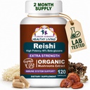 CANCER SCIENCES Reishi Wellness Mushroom Supplement Capsule, USDA Certified Organic Mushrooms Extract, Extra Forza 1.500 mg, Alta Potenza 40% Beta-Glucans, Supporto immunitario, Anti-invecchiamento, 120 Capsule