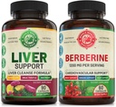 Liver Cleanse Detox Repair Formula e Premium Berberine Bundle (una bottiglia ogni). Supporta la salute del fegato, la salute cardiovascolare, il potenziamento dell'energia, la funzione metabolica. USA Made.