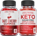 Atlantis Nutrition Tart Cherry 60 Gummies + Sugar Free Keto Aceto di sidro di mele 60 Gummies