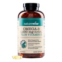 NatureWise Extra-Strength Omega 3 Fish Oil Supplement - 1000mg per Serving - 600 EPA & 400 DHA e Vitamina E - Supporto per la salute del cuore e del cervello - Limone Flavor, GMO-Free - 360 Softgels[6-Month Alimentazione]