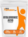 BulkSupplements.com Polvere di acido ialuronico - come ialuronato di sodio, integratori di acido ialuronico - Grado alimentare, senza glutine - 215mg per porzione, 10g (0.35 oz) (pacchetto di 1)