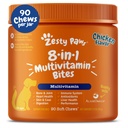 Zesty Paws Dog Multivitamin, Chewable Dog Vitamins and Supplements for Hip & Joints, Skin & Coat, Omega 3 Fish Oil for Dogs- Senior & Puppy Multivitamin- Pollo- 90ct