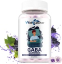 GABA Supplemento Gummies 500mg: Chewable GABA L-theanine Supplemento Gummies per adulti bambini non melatonina Sleep Aid Mente calma con 5-HTP per Stress Relief Zzz Better Sugar Free Grape Flavor 60CT