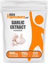 BulkSupplements.com Polvere di Estratto di Aglio - Supplemento di Aglio, Supplemento di erbe, Allium Sativum - Herbal & Gluten Free, 800mg per Serving, 250g (8.8 oz) (Pacchetto di 1)