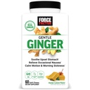 Force Factor Gentle Ginger Chews for Nausea Relief, Motion Sickness, and Morning Sickness, Ginger Supplement with Vitamin B6 for Digestive Support, Non-GMO, Honey-Lemon Ginger Flavor, 60 Soft Chews
