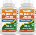 Citrato di Magnesio (Citrato de Magnesio) 400 mg 250 compresse (400 mg di Magnesio Elementale per 2 compresse) (2)