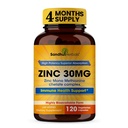 SANDHUHERBALS Zinc 30mg Capsule per Uomini e Donne | 120 Conta (Pack of 1) | Integratori di zinco per Supporto Immune & Antiossidante | Zink 30 mg Supporta la salute della pelle