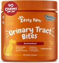 Zesty Paws Supplemento di mirtilli per cani - Controllo della vescica per cani - Supporto del tratto urinario - Cuciture di mirtillo - Supporto del fegato - Pollo - 90 Conte