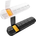 Organizzatore settimanale di pillole 2 volte al giorno, Travel Pill Box 7 giorni Extra grandi scomparti di vitamina Holder, contenitore giornaliero di pillole 7day XL Dispenser di medicina per Fish Oil Case (2PCS nero-bianco)