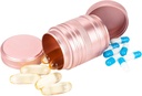 Cassa della pillola del metallo 2 volte al giorno - Holder della medicina di viaggio portatile del contenitore della pillola del giorno per l'organizzatore di medicina del Purse tascabile per l'olio della vitamina/vivamenti