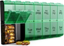 Extra Large Pill Organizer 2 volte al giorno, XL 7 Day Pill Box AM PM, Jumbo Weekly Pill Case, Daily Night Oversized Medicine Organizer, Vitamin Holder, Big Pill Container, Twice a Day Pill Organizer