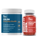 Dr. Tobias Aceto di sidro di mele Gummies & Colon Salute quotidiana - Digestivo giornaliero, Detox e Cleanse Supporto con ACV Gummies & Psyllium Husk Polvere