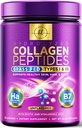 Peptidi di collagene polvere 20G con acido ialuronico & biotina, erba non aromatizzata Fed polvere idrolizzata tipo I & III - Supporta capelli, chiodo, pelle, Bone & Joint - Migliori integratori di collagene - 28 Serve