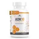 ADK 10 Integratore di Vitamina + Olio di Oliva per Migliore Assorbimento - con Vitamine A + D3 (10.000 iu) + K2 (MK7+MK4) - 90 Capsule - Vegetariano - Non OGM
