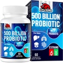 Probiotici per gli uomini, 500 miliardi di CFU & 12 Probiotici per la salute digestiva + 4 fibre prebiotiche organiche, per Digestivo, Gut, Salute Immune, Bloating, Gas, Supporto per l'energia, Stabile per scaffali - 60 capsule