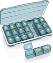 Organizzatore di pillole 3 volte al giorno, 7 giorni scatola di pillole - Acedada settimanale viaggio contenitore di pillole, grande medicina Dispenser Vitamins caso Supplements Holder Organizer, blu