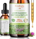 GREENPEOPLE Liver Cleanse Detox & Repair Drops - Supplemento al fegato w/Milk Thistle Silymarin, Artichoke & Dandelion per Liver Detox & Support- 16x Potent Herb-Nutrients - 1Fl Oz Natural Flavor