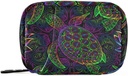 Portachiavi Boho Sea Turtle con Lotuses e Mandala 7 giorni Pill Case Travel Pill Organizer Bag con Zipper Portable Weekly Vitamin Medicine