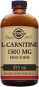 Solgar L-carnitina 1500 mg Liquido, 16 oz. - Natural Lemon Flavor - Heart Health - Supporta Energia, Metabolismo, Esercizio Endurance & Recovery - Non-GMO, Vegan, Gluten & Dairy Free - Circa 31 Servings