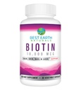 Best Earth Naturals Biotin 10.000mcg - Supplemento di vitamina Biotina ad alta resistenza per sostenere la crescita dei capelli, unghie forti, ciglia lunghe e pelle sana