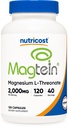 Nutricost Magnesio L-Threonate Come Magtein 2000mg, 120 Capsule - Non OGM, Senza glutine, Per vegetariani