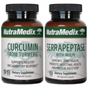 NutraMedix Joint Support Bundle - Include curcumina da Turmeric e Serrapeptase Enzyme Capsule di supporto per il supporto congiunto e supporto di risposta infiammabile sano - Set supplemento 2 pezzi