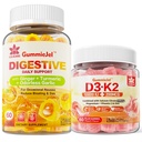 Vitamina D3 K2 Filled Gummies 5000IU / 10.000 UI con 500 mg di calcio, citrato di magnesio, vitamina C & Ginger Chews supplemento Gummies per Nausea, Stomach sollievo
