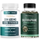 Sulforaphane Complex & 400mg DIM Supplemento per il bilanciamento dell'estrogeno potenziato per le donne | Integratore avanzato dell'equilibrio dell'ormone del Microbeadlet (60 Serve) con DIM ad alta resistenza (90 Serve)