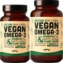 Vegan Omega 3 60 Softgels & 180 Softgels Bundle - A base di piante DHA & EPA acidi grassi - Carrageenan Free, alternativa all'olio di pesce, sostiene il cuore, cervello, salute comune - Sostenibilmente Sourced Algae