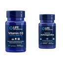 Estensione di vita Vitamina D3 5000 IU, Ashwagandha - Rilievo di stress, messa a fuoco, memoria, supporto per l'umore - Supplemento non OGM Bundle
