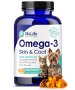 Olio di pesce Omega 3 per cani e gatti piccoli - Integratore di olio di pesce animale domestico con acidi grassi DHA & EPA per la pelle sana e il cappotto - migliora il taglio e allevia la pelle secca, prurito - 500mg - 120 capsule